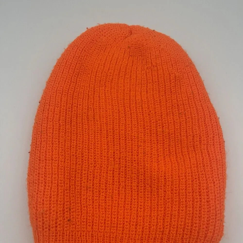 Vintage Face Mask Blaze Orange Knit Winter Balaclava Winter Hunting Ski Mask